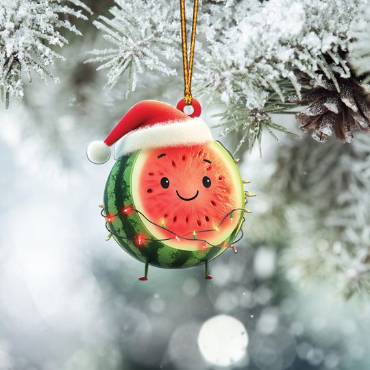 Discover Lovely Watermelon Christmas Tree Ornament, Watermelon Flat Hanging Ornament, Watermelon Lovers Gift