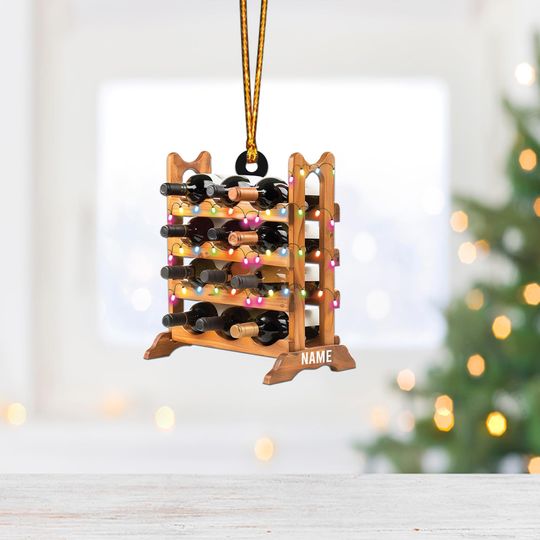 Discover Personalized Wine Rack Ornament, Wine Rack Christmas Ornament, Wine Lovers Ornament Gift, Wine Drinkers Ornament Decor