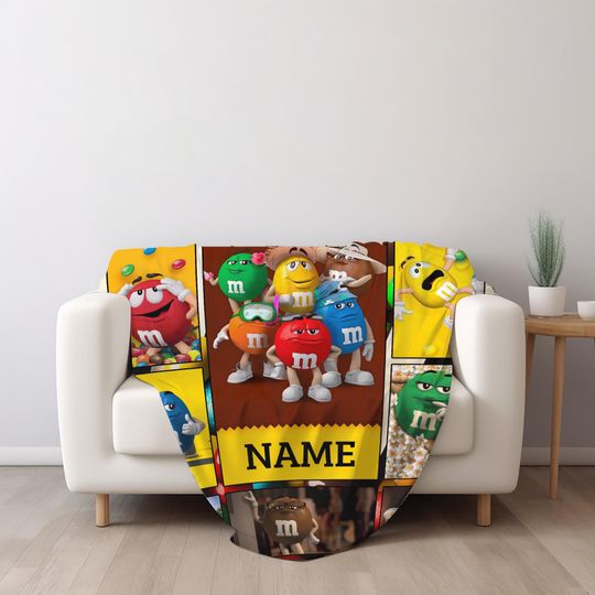 Discover Personalized M And M Blanket, M&M's World Fleece Blanket, M And M Candy Couch Sofa Blanket, M And M Birthday Gifts,Gifts For Kids B-09032302