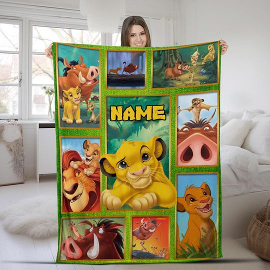 Discover Personalized Lion King Blanket, Lion King Birthday Gift, Lion King Bedding, Personalized Baby Blanket, Baby Name, Lion King Gift B-05052312