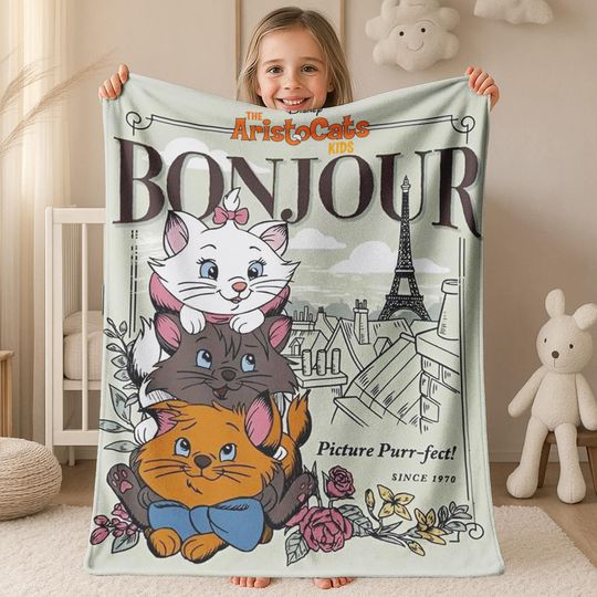 Discover Personalized Watercolor Disney The Aristocats Blanket, The Aristocats Marie Cat Lovers Birthday Girl Home Decor Disney Cat Baby Girl BZI313