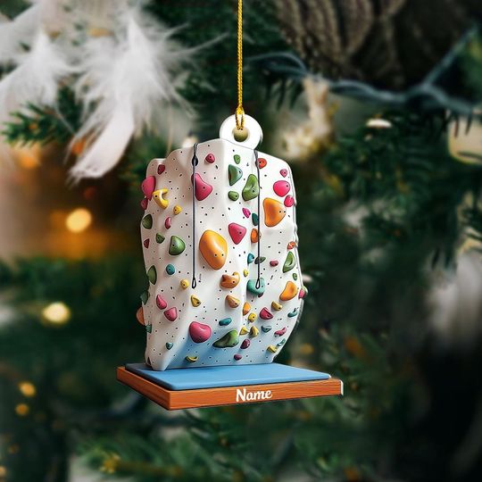 Discover Climbing Wall Christmas Ornament, Rock Climbing Ornament, Mountain Climber Ornament, Climbing Gym Ornament, Bouldering Ornament ID-1129-EO1D