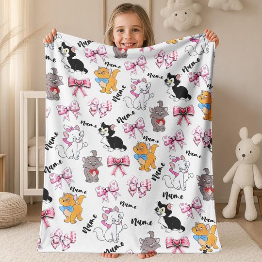 Discover Personalized Watercolor Disney The Aristocats Blanket, The Aristocats Marie Cat Lovers Birthday Girl Home Decor Disney Cat Baby Girl BZI311