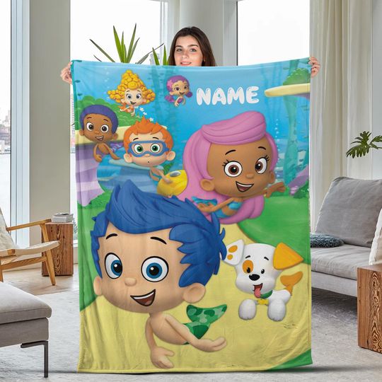 Discover Personalized Bubble Guppies Blanket, Bubble Guppies Party, Bubble Guppies Sofa Blanket