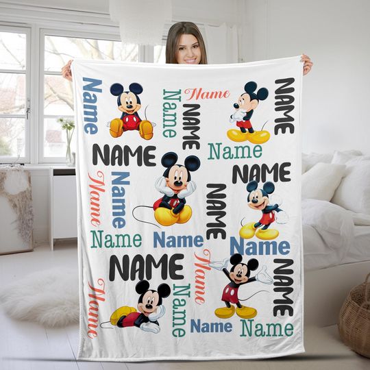 Discover Personalized Disney Mickey Mouse Blanket, Disney Bedding Decor