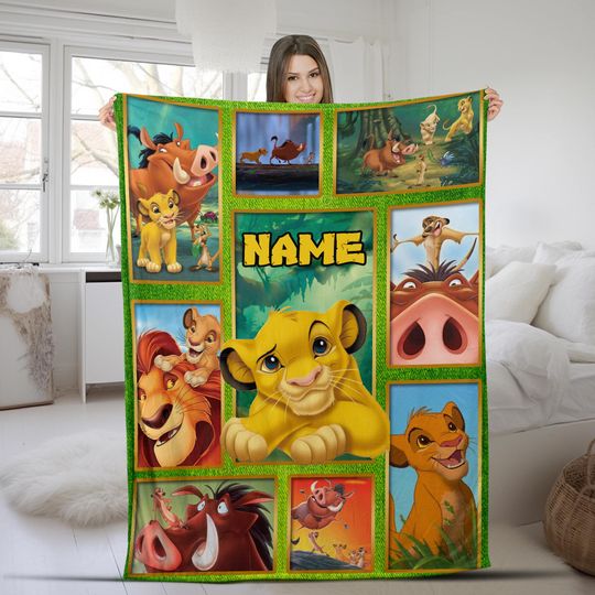 Discover Personalized Lion King Blanket, Lion King Birthday Gift, Lion King Bedding