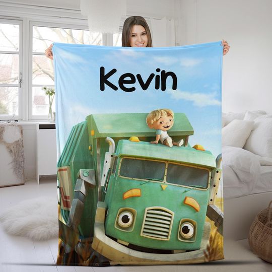 Discover Personalized Trash Truck Blanket, Trash Truck Blanket, Trash Truck Birthday Gifts, Trash Truck Gift For Kids BZJB09