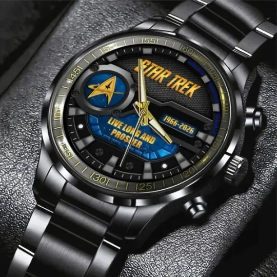 Discover Star Tre*k 60th Anniversary Black Stainless Steel Watch Gift
