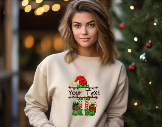 Discover Custom Elf Sweatshirt Christmas Elf Sweater Xmas Sweater Elf Squad Personalized Family Christmas Matching Sweaters Christmas Sweater