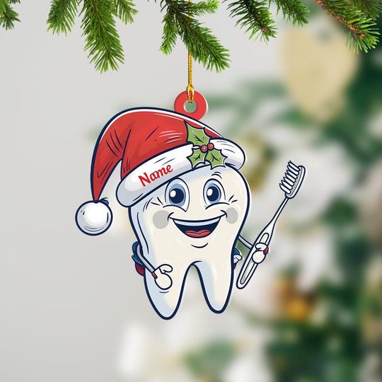 Discover Personalized Tooth Christmas Ornament, Dentist Gift, Dental Office, Dental Clinic Ornament, Dental Hygienist Gift ID-1203-CACJ