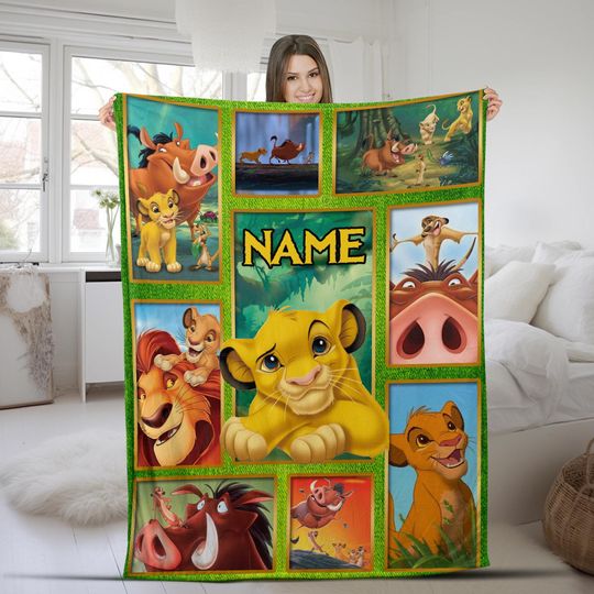 Simba Lion King Fleece Blanket Quilt, Bedding Decor