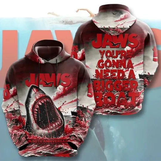 Jaws 50 Years 1975-2025 Signature Thank You Hoodie1