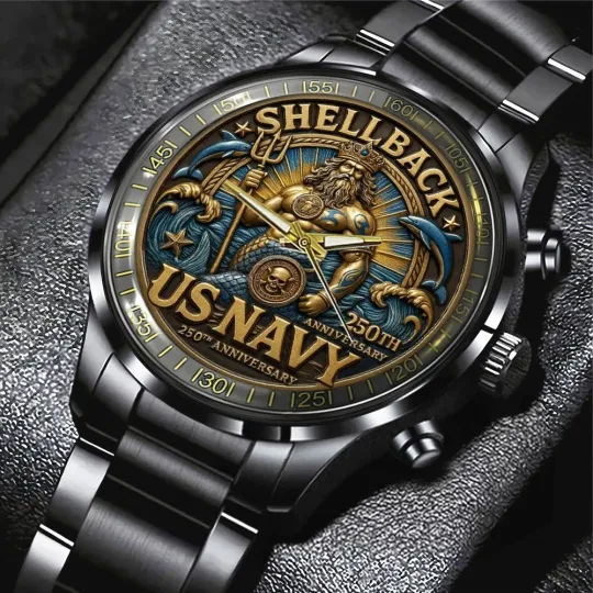 US Navy Black Stainless Steel Watch
