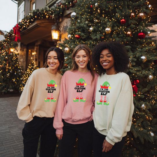 Discover Custom Elf Christmas Sweatshirt: Personalized Matching Family Xmas Gift
