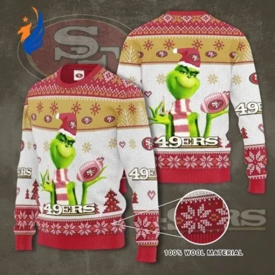 San Francisco 49ers funny character 3D Ugly Christmas Sweater