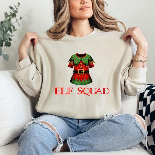 Discover Elf Squad Christmas Sweatshirt: Funny Matching Holiday Family Top