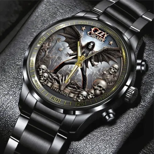 Discover RIP Ozzy 1948-2025 Black Stainless Steel Watch