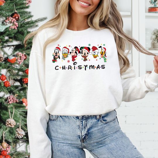 Discover Mickey & Friends Christmas Sweatshirt, Disneyland Xmas Family Holiday Hoodie, Disney Christmas Sweater, Very Merry Xmas Holiday Sweatshirt