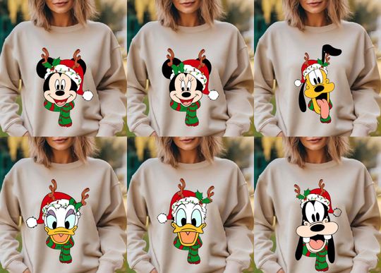 Discover Mickey And Friends Christmas Reindeer Sweatshirt, Disney Christmas Sweater, Disney Family Christmas Hoodie, Christmas Party, Christmas Gift