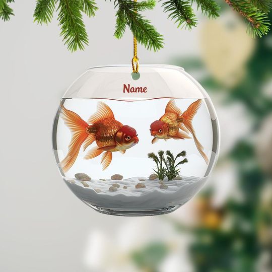 Discover Goldfish Fishbowl Christmas Ornament, Xmas Tree Ornament Decor, Loved Fishbowl Ornament, Christmas Hanging Ornament Gift