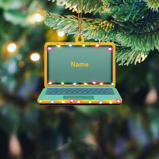Discover Personalized Laptop Ornament, Computer Christmas Ornament, Computer Developer Ornament, Coder Holiday Ornament, IT Ornament TD-1116-RZPE