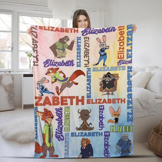 Discover Personalized Watercolor Disney Zootopia Blanket