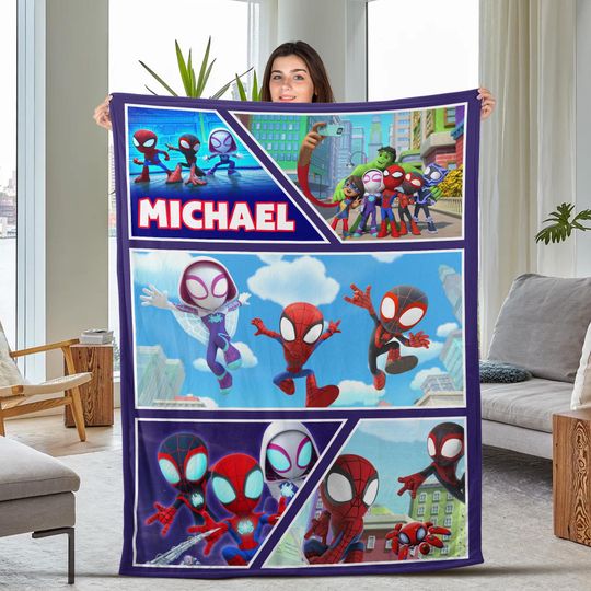 Discover Spidey and His Amazing Friends Personalized Blanket, Spiderman Baby Blanket