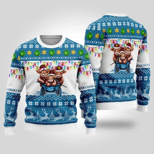 Discover Highland Cows Christmas Sweater