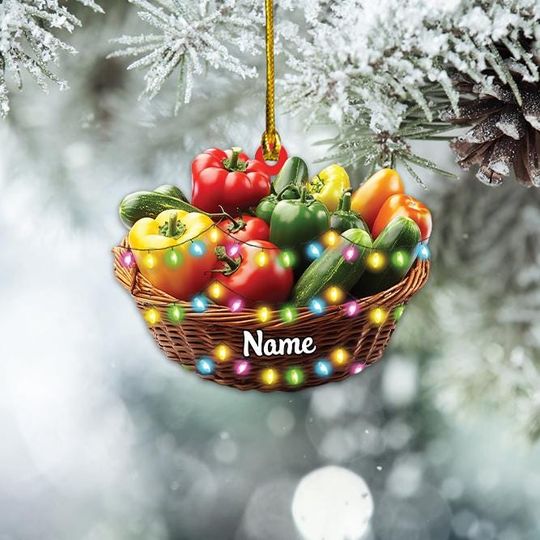 Discover Personalized Vegetables Christmas Ornament, Fruits and Veg Ornament, Farmer Ornament, Vegetarian Ornament, Veggie Ornament Gift TD-1105-YB4G