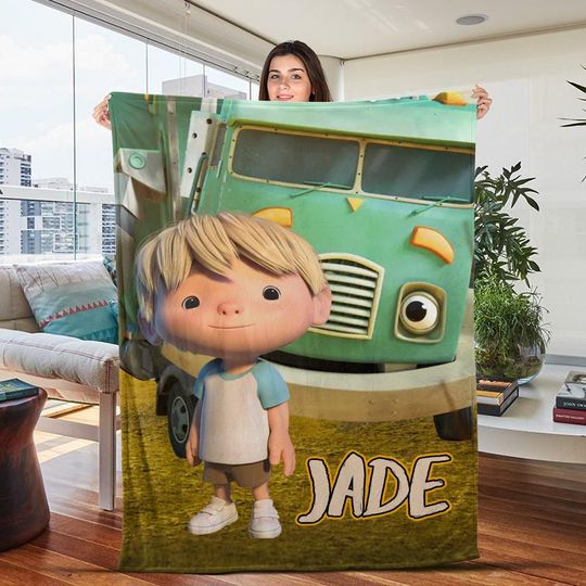Discover Personalized Trash Truck Blanket, Trash Truck Blanket, Trash Truck Birthday Gifts
