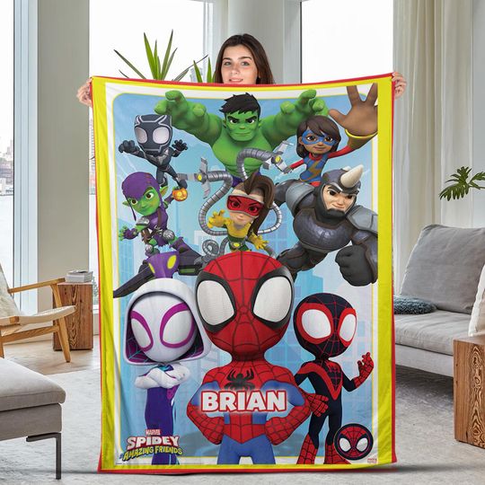 Discover Personalized Spidey And Amazing Friends Blanket, Super Hero Blanket