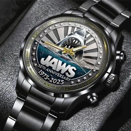 Discover Jaws Black Stainless Steel Watch 50 Years 1975-2025