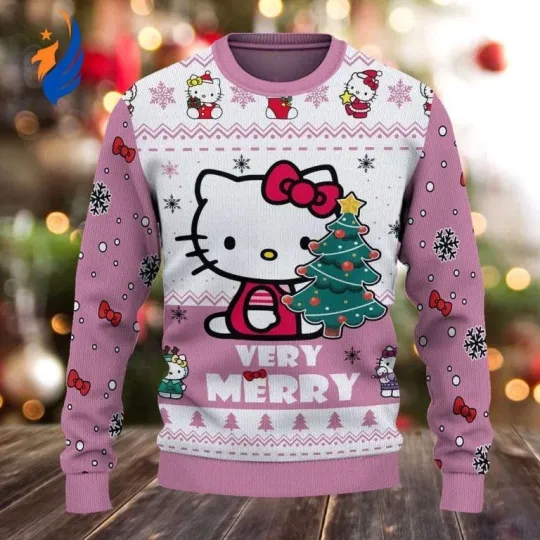 Discover He.lo Kity Very Merry Ugly Christmas Sweater – Gift for Men Women – Gift for Me
