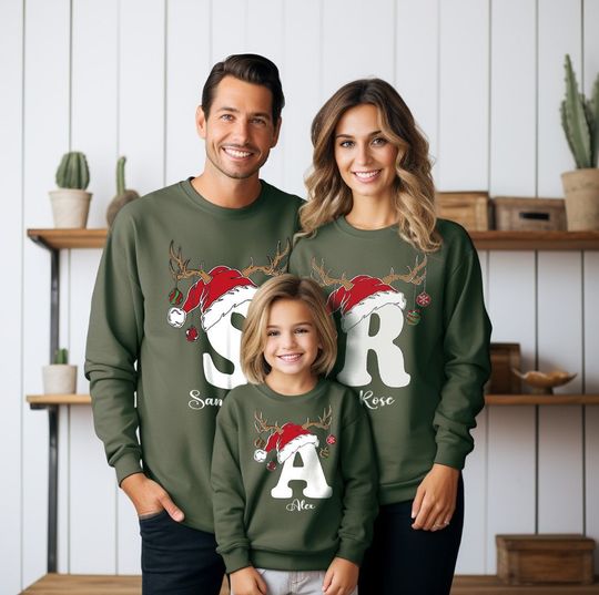 Discover Christmas Sweatshirt, Holiday Sweatshirt, Family matching, Custom Sweatshirt, Personalized Gifts, Christmas Sweatshirt, Family Name Hoodie