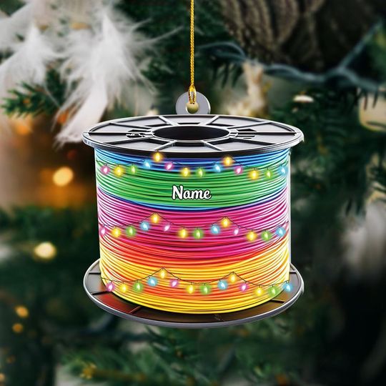 Discover Personalized  Printer Filament Christmas Ornament, Printing Equipment Ornament, Electronic Device Printing Material Ornament ID-1129-WWPN