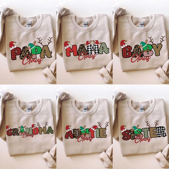 Discover Family Claus Sweat, Family Xmas Sweatshirt, Family Christmas Sweatshirt, Matching Xmas Sweatshirt, Family Christmas, Family Claus Sweatshirt