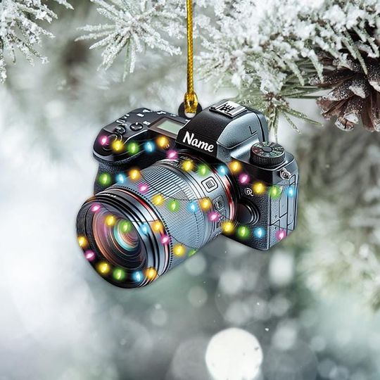 Discover Personalized Camera Ornament, Camera Christmas Ornament, Photographer Ornament Gift, Cameraman Ornament, Photograph Ornament TD-1105-E394
