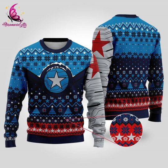Winter Soldier Ugly Sweatshirt, Winter Soldier BUCKYY Bn Barnes Christmas Sweater