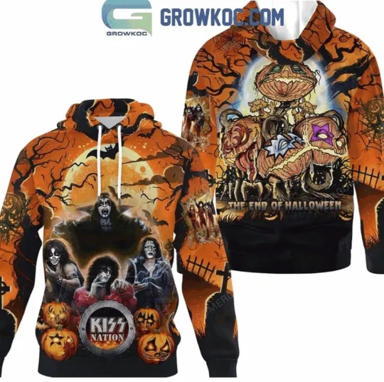 Discover Kiss Nation The End Halloween Hoodie T-Shirt