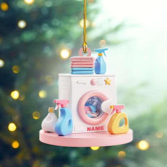 Discover Personalized Washing Machine Ornament, Laundry Machine Christmas Ornament, Laundry Room Hanging Ornament, Laundry Room Decor ID-1126-KPYQ