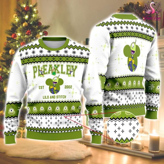 Discover Lilo And Stitch Pleakley Ugly Christmas Sweater, Pleakley Christmas Sweatshirt