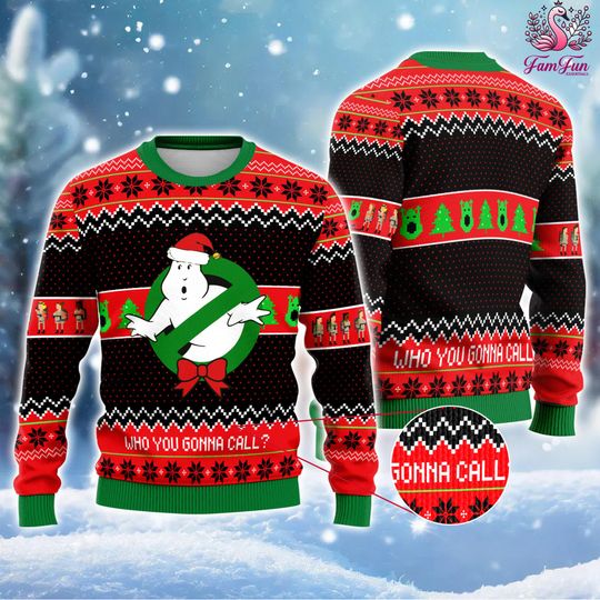 Ghostbusters Ugly Christmas Sweater, Ghostbusters Christmas Sweatshirt