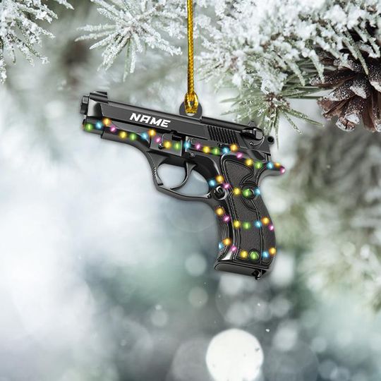 Discover Personalized Pistol Christmas Ornament, Pistol Hanging Ornament, Pistol Ornament Decor, Pistol Lovers Gift