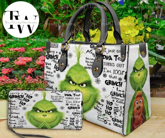 Discover Funny Character Christmas Leather Handbag for Women