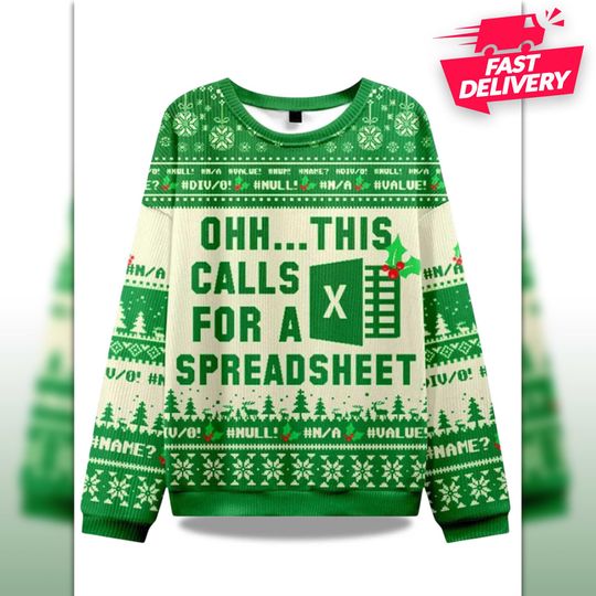 Discover Ohh This Calls For A Spreadsheet Christmas Ugly Sweater, Family Matching Outfit, Friends Party, Hoodie Xmas Gift For Dad, Boyfriend Hoodie