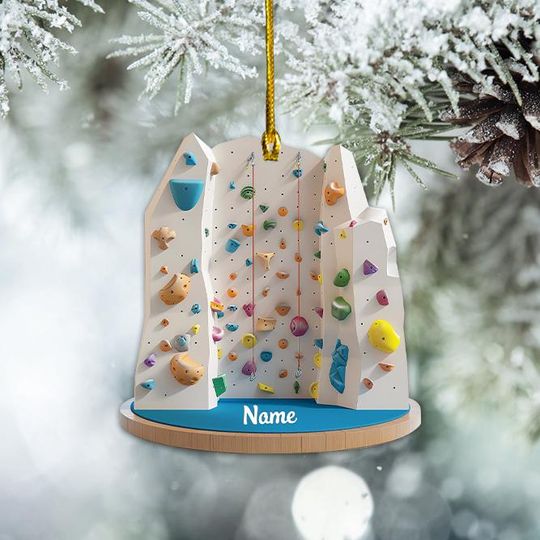 Discover Climbing Wall Christmas Ornament, Rock Climbing Ornament, Mountain Climber Ornament, Climbing Gym Ornament, Bouldering Ornament