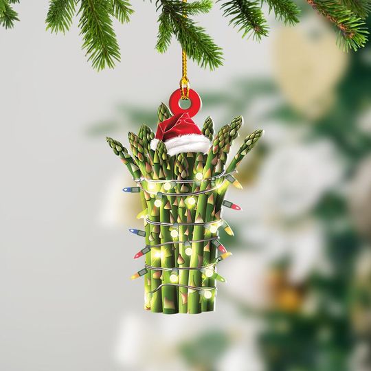 Discover Asparagus Christmas Lights Ornament, Asparagus Ornament Decor, Asparagus Flat Hanging Ornament, Asparagus Lovers Xmas Gift