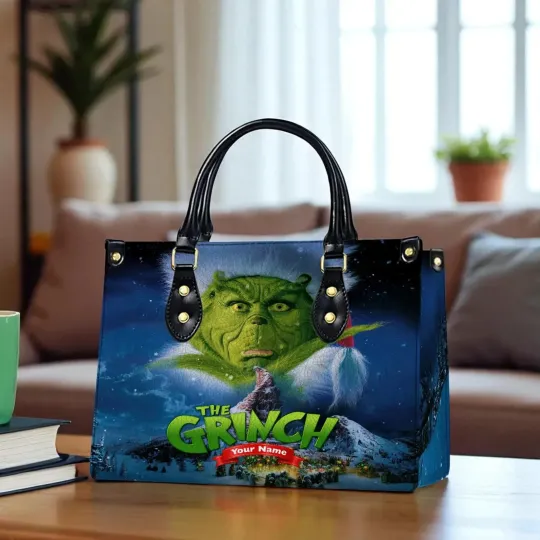 Discover Custom Grin Leather Bag, Grin Lover Handbag, Leather Handbag