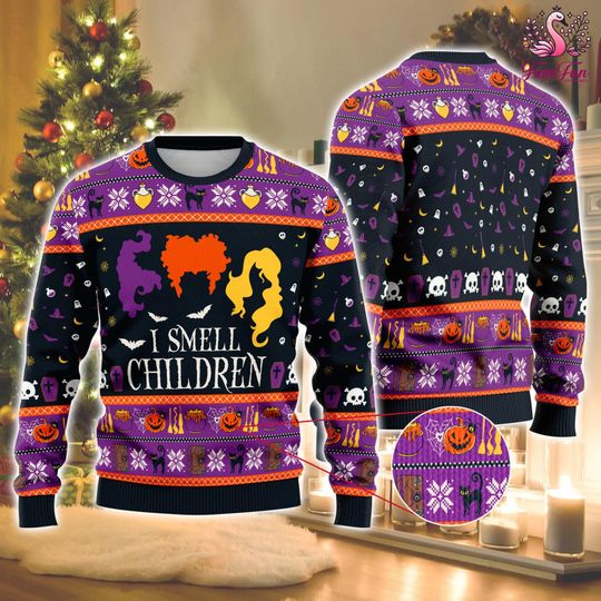 Hocus Pocus I Smell Chirdren Ugly Christmas Sweater
