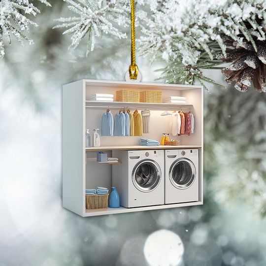 Discover Laundry Room Christmas Ornament, Laundry Shop Xmas Ornament, Laundry Service Ornament, Laundromat Ornament, Clothes Washing TD-1130-JO6L